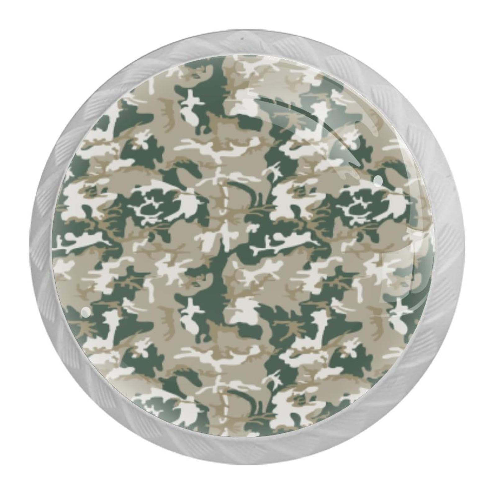 Tqmspg 4 Pieces Drawer Pulls Camouflage Door Knobs Dresser Handles for Kitchen Wardrobe Cupboard Hardware Furniture