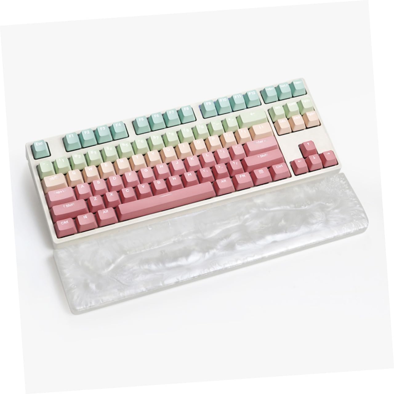 Tofficu Wrist Rest Pad for Keyboard White Hand Rest Typing Wrist Support Gaming Accessory Comfortable