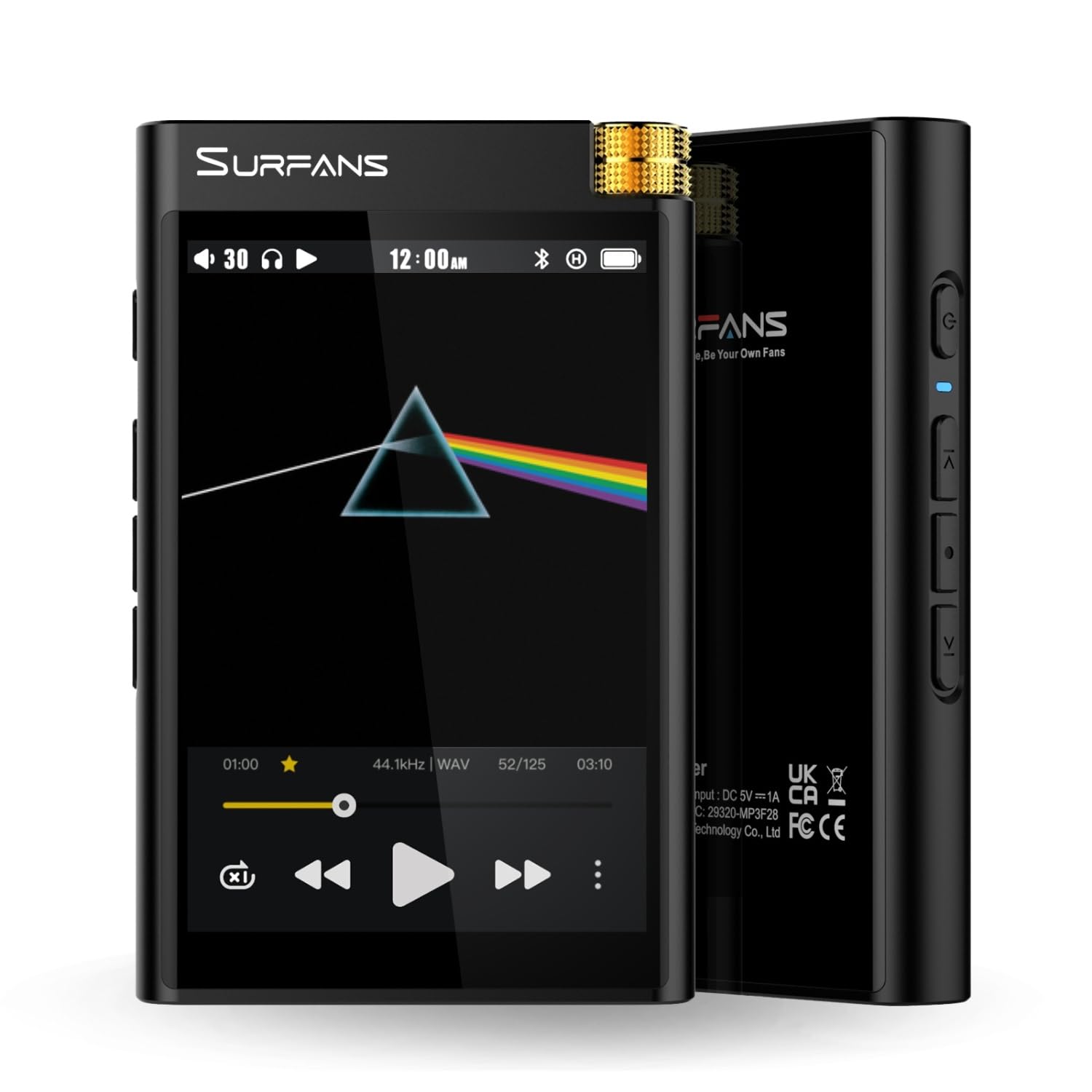 Surfans F28 HiFi Music Player 128GB - Dual ESS9018 DAC, 4.4mm Balanced Output, LDAC/aptX HD, Expandable to 512GB, 3.5