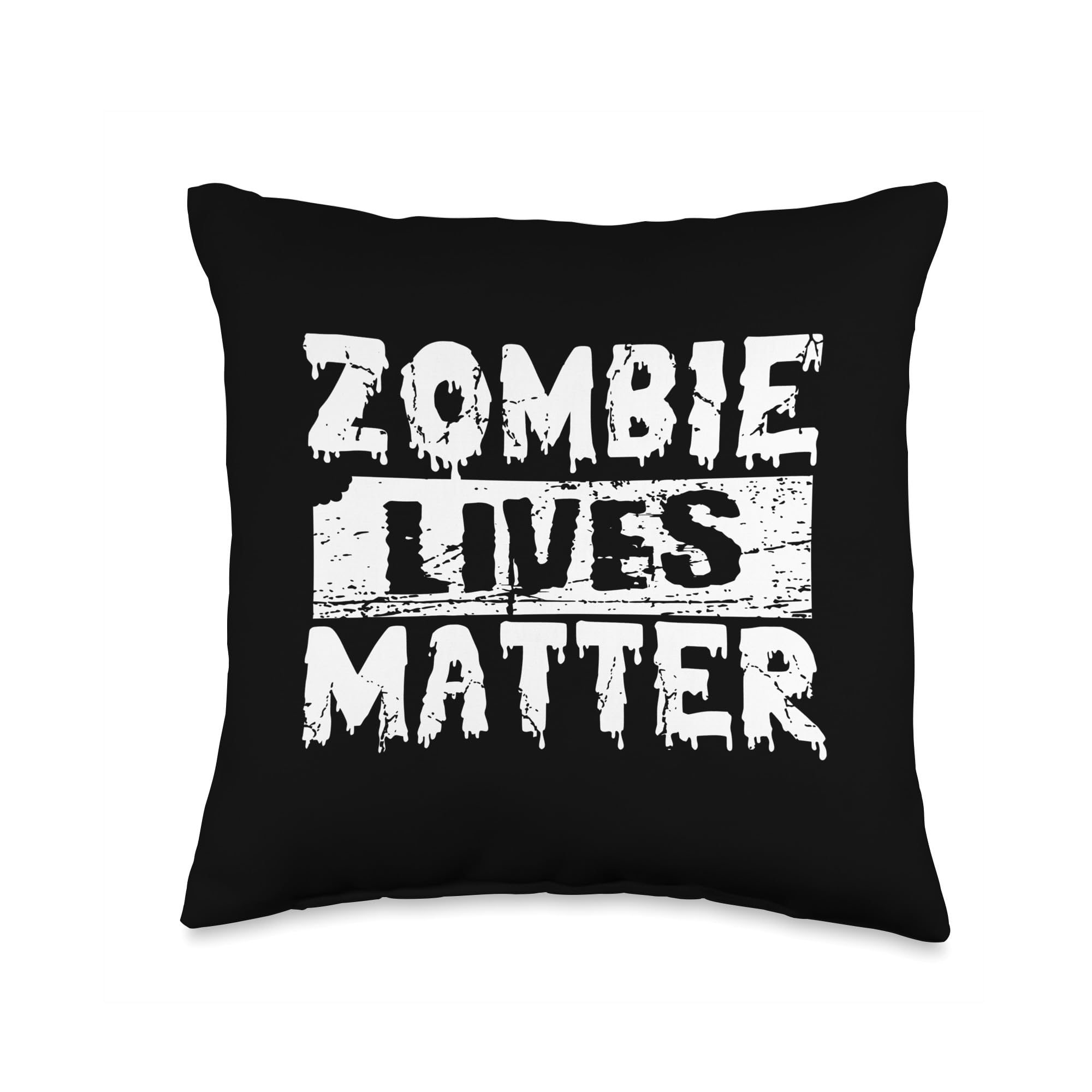 Zombie Lives Matter Halloween Throw Pillow, 16x16, Multicolor