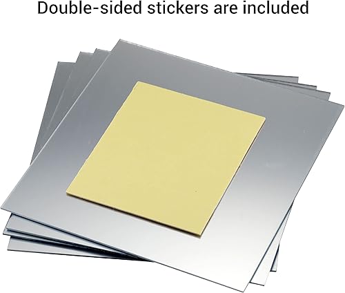 Miniatura 7 de IFAMIO Paquete de 4 láminas de espejo acrílicas autoadhesivas de 8 x 8 pulgadas, flexibles, sin vidrio, espejos de pared de plástico, calcomanías de