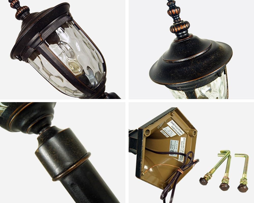 Lampa słupowa o przekątnej 33,5 cala ze szkłem falującym wodę