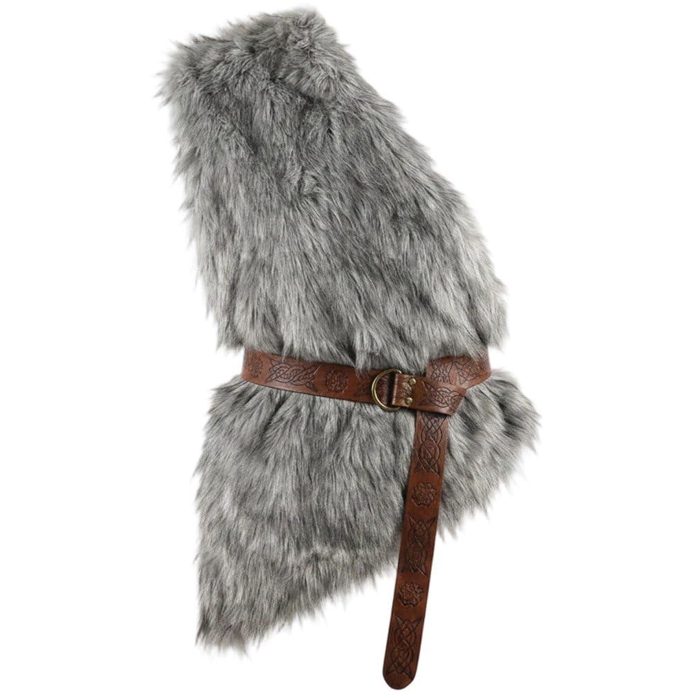 Fituenly Medieval Vest with Belt, Viking Shawl Shoulder Cape Waistcoat Renaissance Halloween Cosplay Costume Accessory