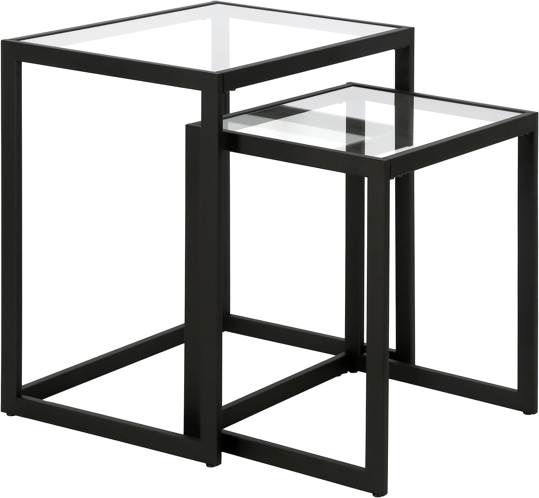 Henn&Hart Blackened Nesting Set Side Table, Black Bronze