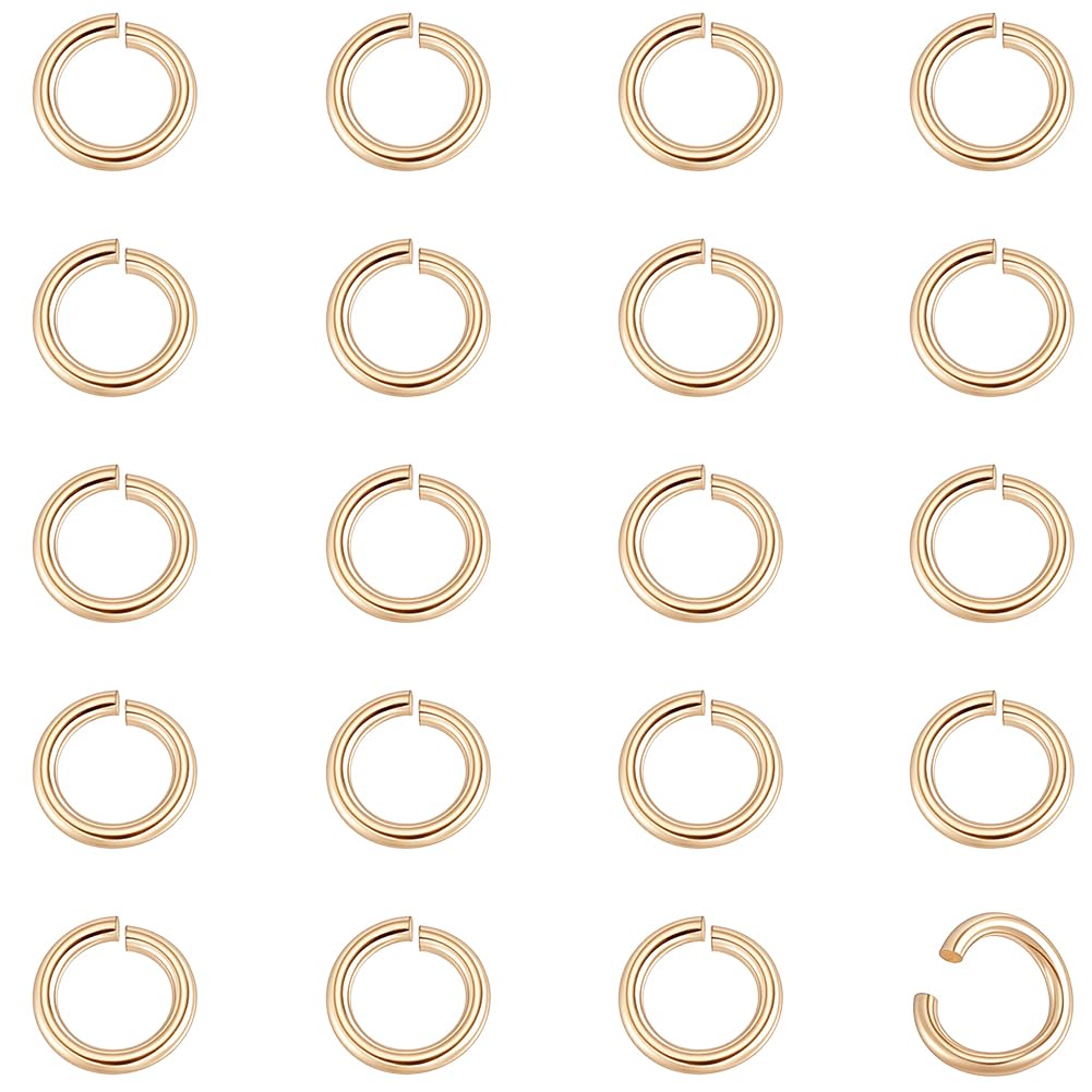 Beebeecraft 20 Stück 4mm Offene Goldene Biegeringe 14K Vergoldetes Messing Kleine Runde Biegeringe Verbindungsstücke Für Schmuckherstellung Halsketten Armbänder Ohrringe Kettenhemden DIY