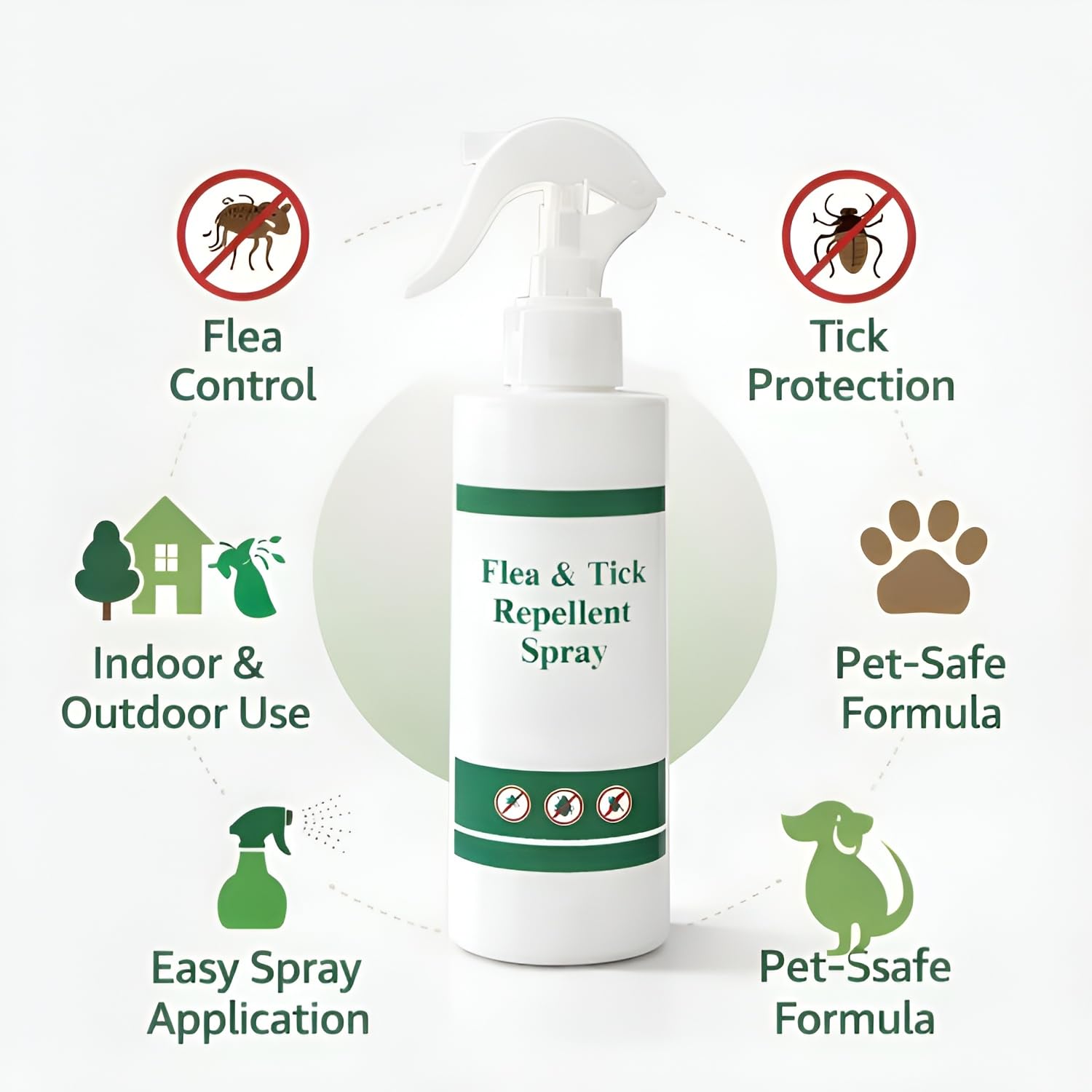 Tick & Flea Repellent Spray for Dogs & Cats, 200ml Each, Pack of 4 3