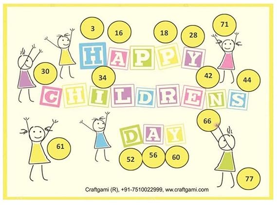 Craftgami - Childrens Day Tambola Tickets - Housie Tickets (24 Tickets)
