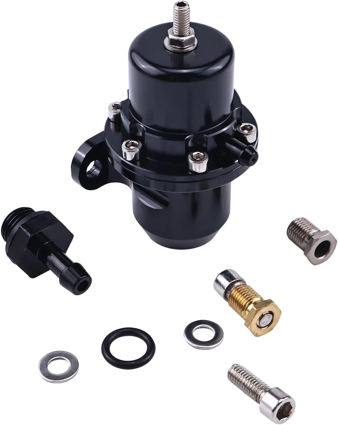 Black High Volume Adjustable Fuel Pressure Regulator 25-300BK 25300BK Compatible with Acura Integra Compatible with Honda Accord Civic Prelude