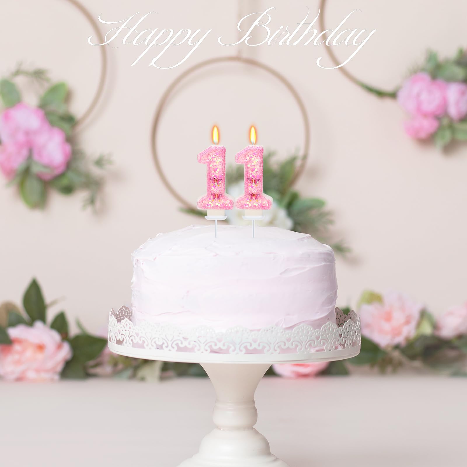 Vela de cumpleaños número 11, velas de cumpleaños de mariposa para pasteles, decoraciones de fiesta de cumpleaños, suministros de fiesta temática, decoración de pastel de boda, decoración de