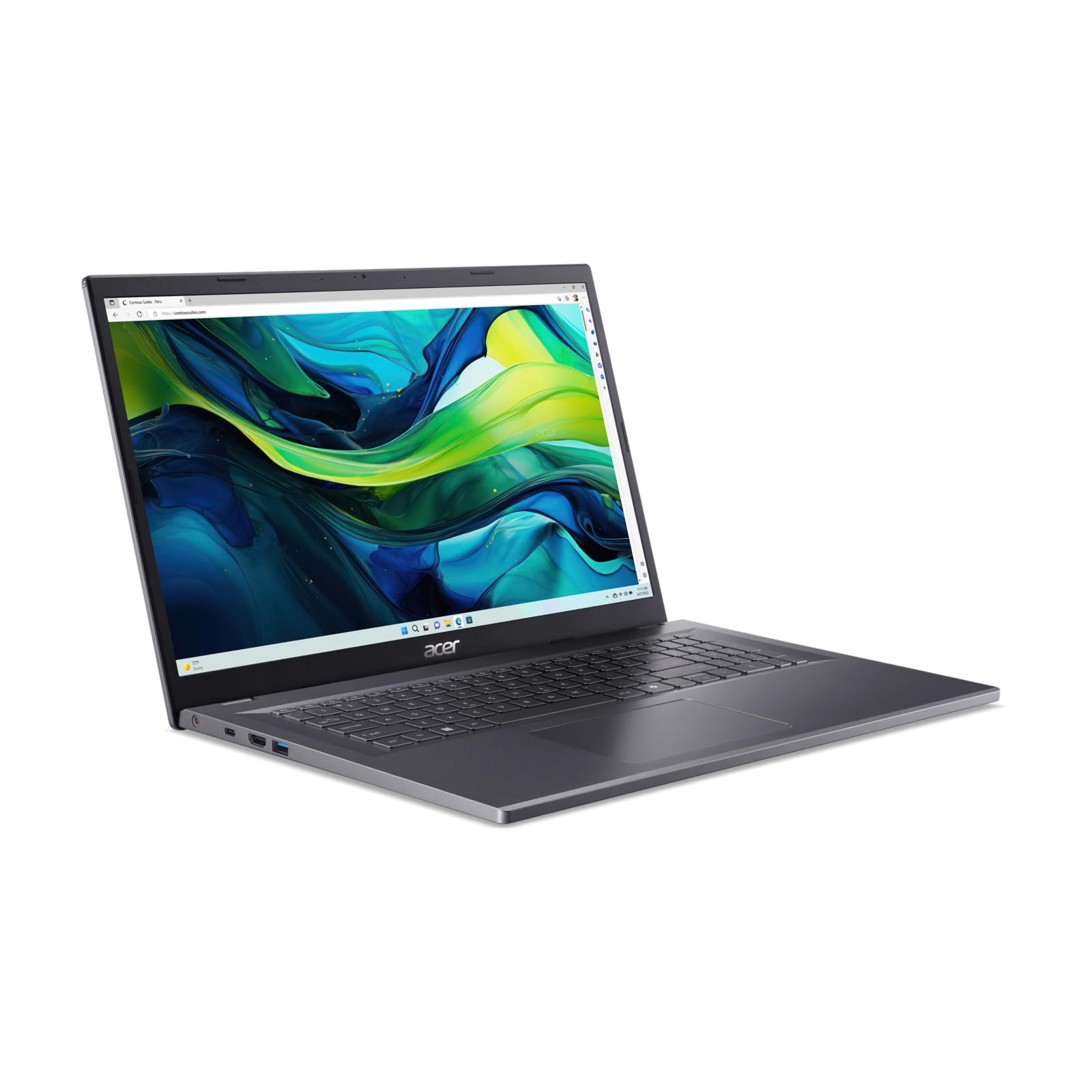 Acer Aspire 17 PC Portable 17.3" FHD Intel Core 7 150U 16Go RAM DDR5 512Go SSD Windows 11 Home Argent Clavier AZERTY A17-51M-74MY