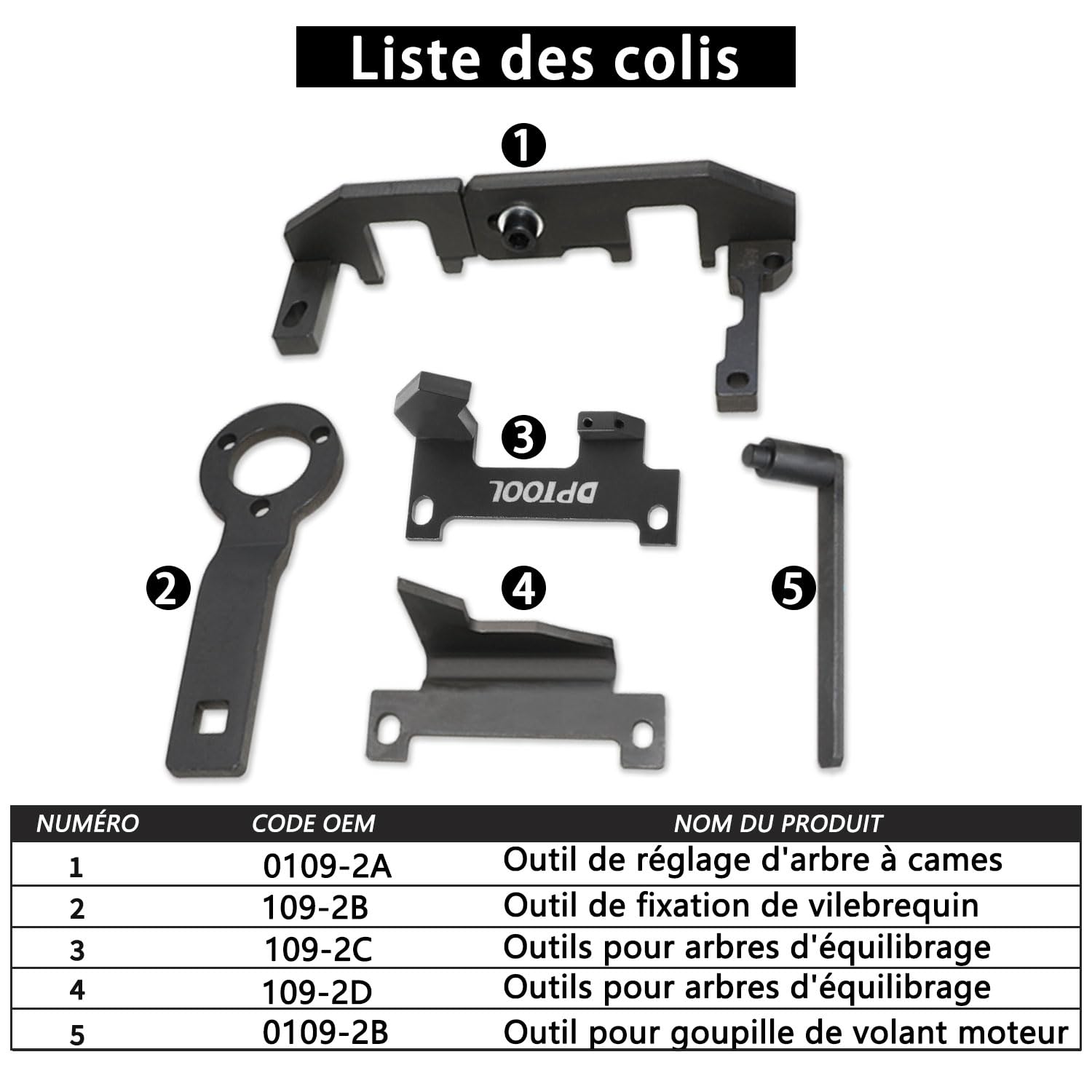 DPTOOL Strumento di Messa in Fase Kit Attrezzi Messa in Fase Motore Blocco per PSA Citroen Peugeot Opel per Toyota 1.0 1.2 EB0(ZMZ) EB2(HMZ) Motore a Benzina 0109-2A 0109-2B