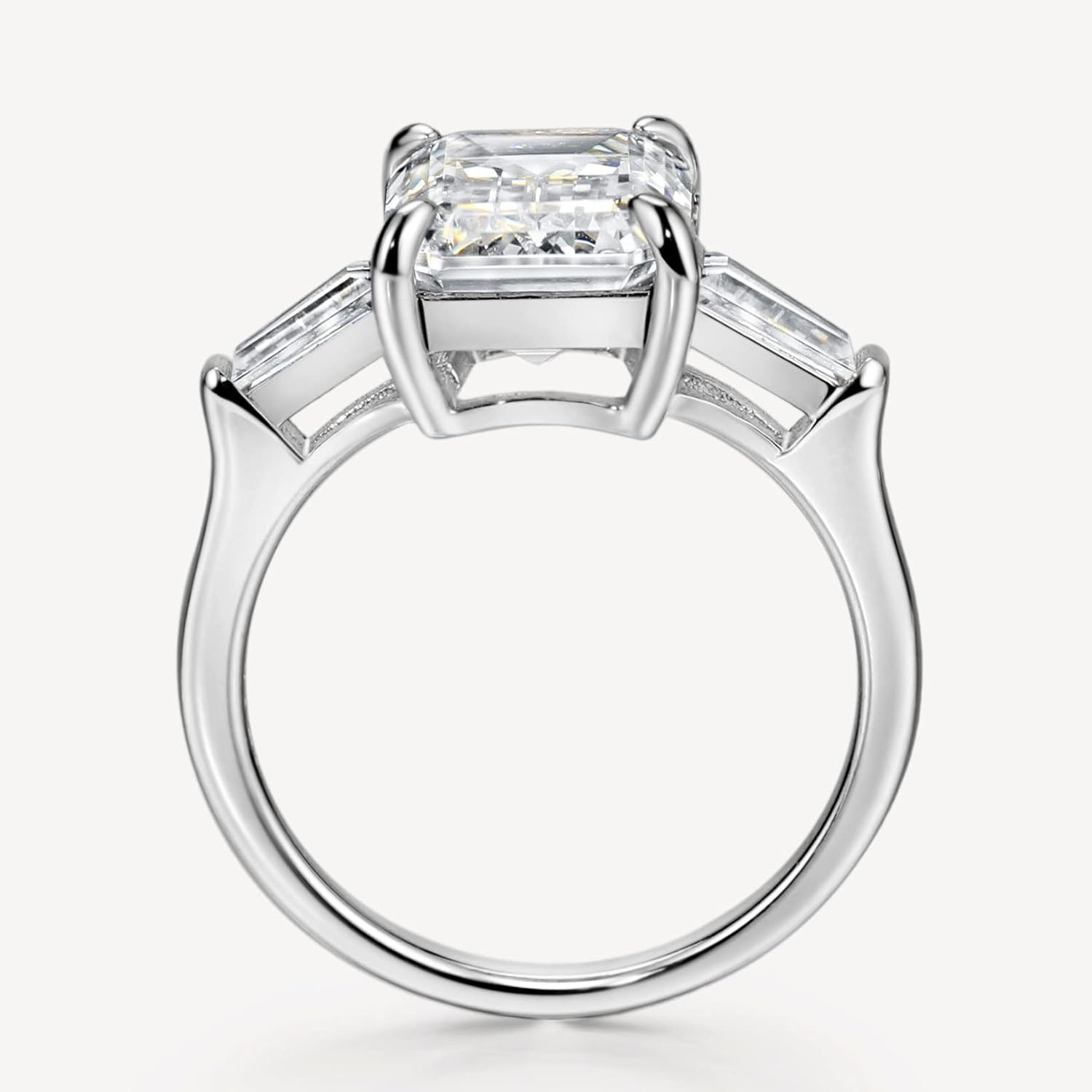 Michooyel S925 4ct Emerald Cut Cubic Zirconia Engagement Rings For Women (G, VVS) Wedding Ring Promise Ring Sterling Silver Wedding Band - Image 7