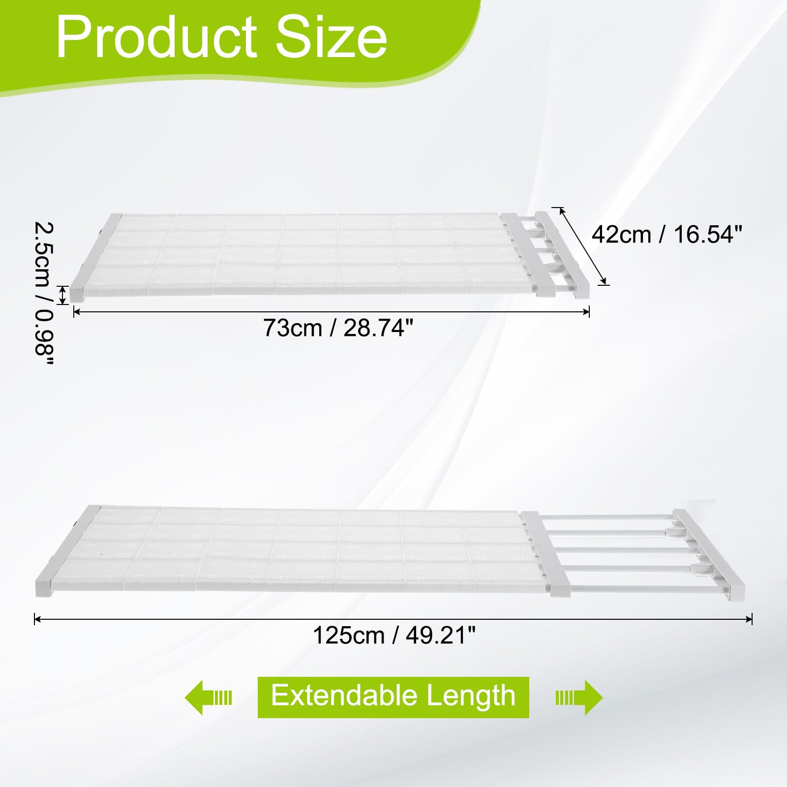 QUARKZMAN Etagere De Placard Extensible 73cm A 125cm Organisateur De Placard Reglable 2.3cm x 42cm Rangement Motif Fleur pour Wardrobe Cupboard Kitchen Bedroom