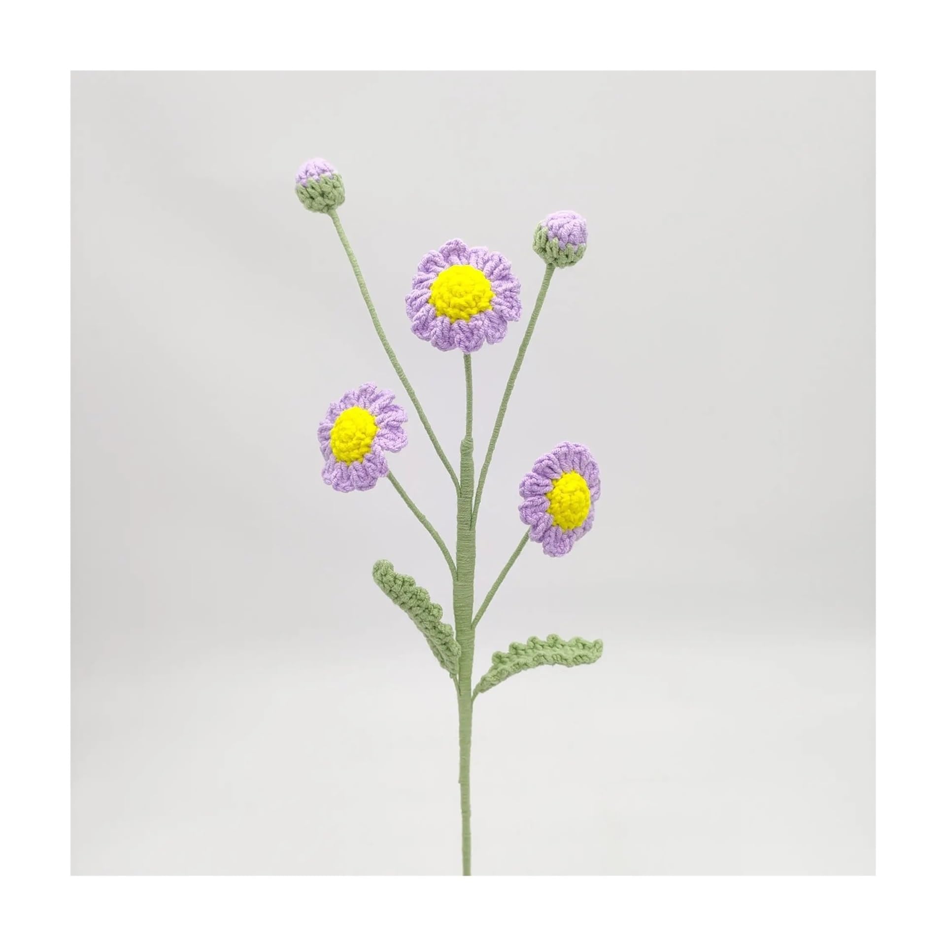 EXKURPOO crochet plant 1pc Daisy Knit Flower Creative Crochet Bouquet Knitting Flowers Friends for home