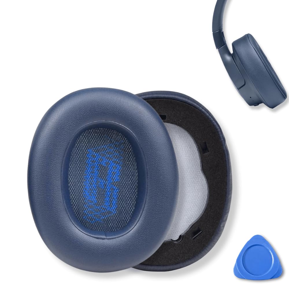 Crysendo Headphone Cushion Replacement Ear Pads for JBL Live 650BTNC, Live 660BTNC, Duet NC Headphones | Soft Protein Leather + Superior Noise Isolation Memory Ear Cushion (Dark Blue)-image-13