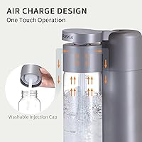 Vista 3 de Sparkling Water Machine, Seltzer & Carbonator for Drinks, Soda Steaming Dispenser, Carbonator Machine with 2 BPA Free Bottles, Compatible with