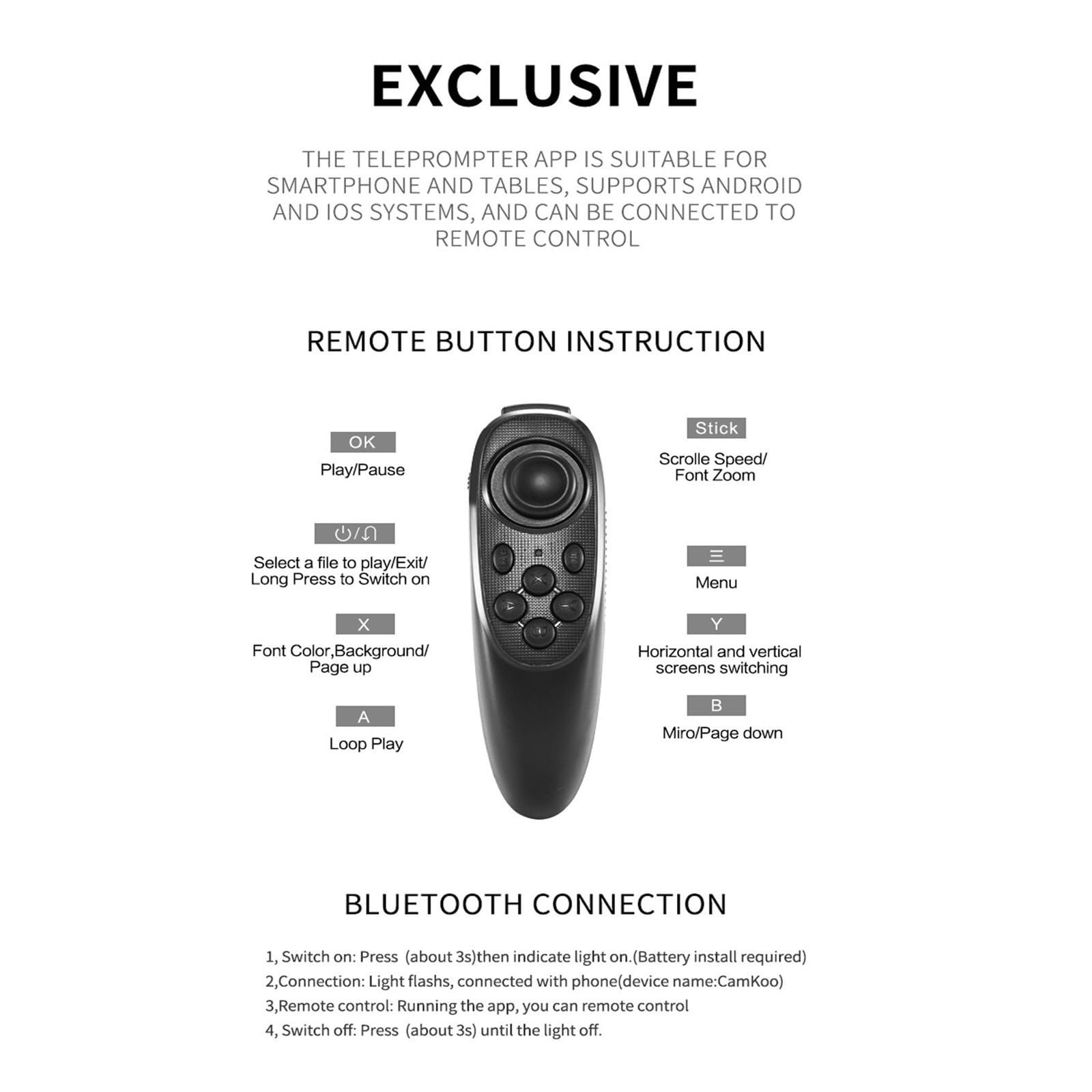 Telepromptor,Teleprompter, CT2 Mini Teleprompter 8-calowy przenośny obsługuje poniżej 8" Smartfon Tablet Monitowanie Smartfon Aparat, Nauczanie online, transmisja na żywo