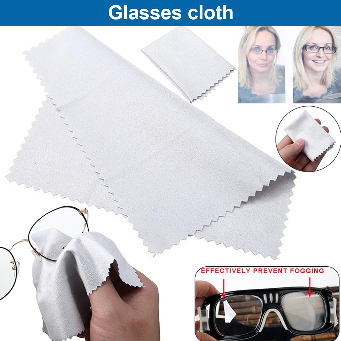 50 adatti Panni per pulire in Microfibra per pulire Occhiali, Lenti, Telecamere, iPad, iPhone, Tablet, Cellulari, Schermi LCD, Oggetti in Argento ed altre delicate