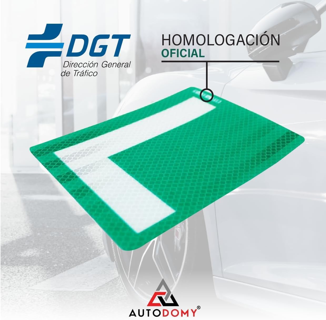Autodomy Placa L Novel Cristales Tintados Pack 2 Unidades | Pegatina L Homologada Exterior | L para Lunas Tintadas es Reflectante | Homologada por la DGT — view 6