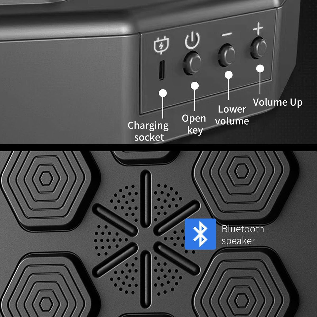 Máquina de Boxeo Inteligente para Interiores, con luz LED Bluetooth montada en la Pared, con música, Guantes de Boxeo, Almohadilla de Boxeo con música electrónica para Entrenamiento de Boxeo en casa,