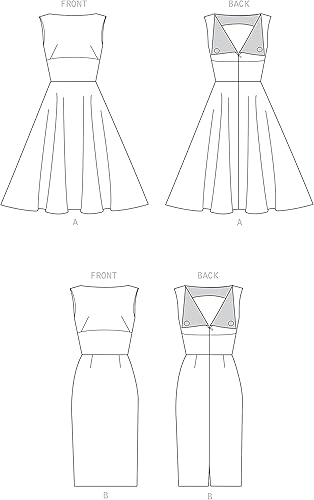 Miniatura 6 de Simplicity SS9286A5 - Paquete de vestido plegable para mujer, patrón de costura con código 9286, tallas 6-14, color blanco