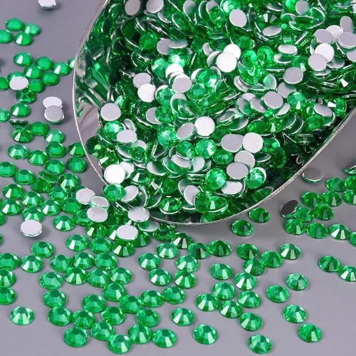 Image of 2880pcs Glass Flatback Rhinestones for Nail Art Crafts, Multi-Size Round Crystal Gems for DIY Decoration 2-4.8mm SS6-20 Peridot