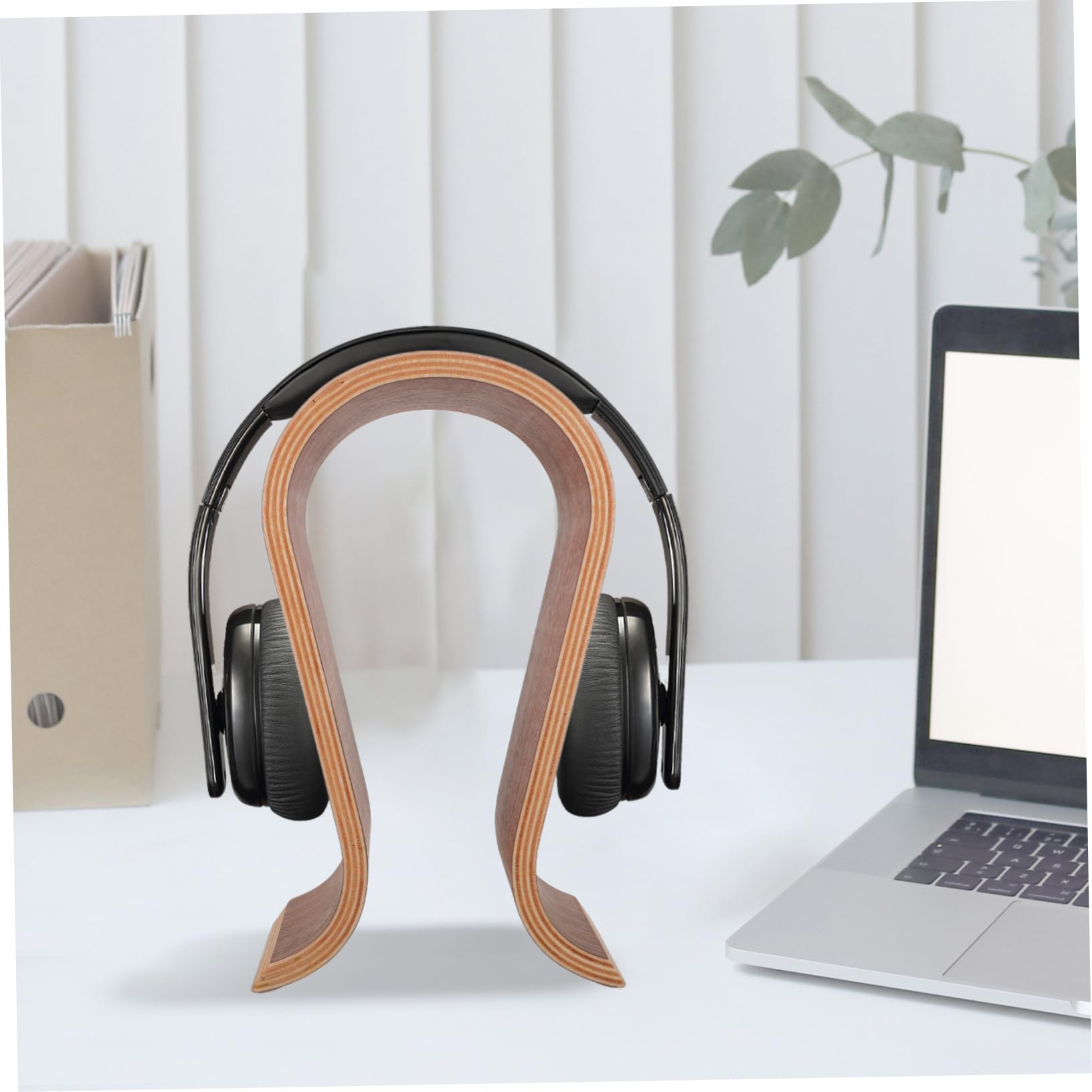 VILLCASE Supporto per Cuffie U in Legno Stand per Cuffie da Tavolo Espositore per Auricolari Compatibile la Maggior Parte dei Modelli