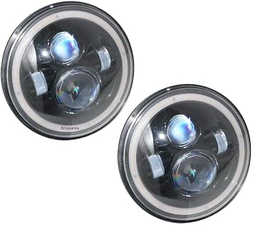 AEspares 7" LED High/Low Beam Headlights Compatible With Mahindra Roxor LE 2018 MM540,550 Jeeps