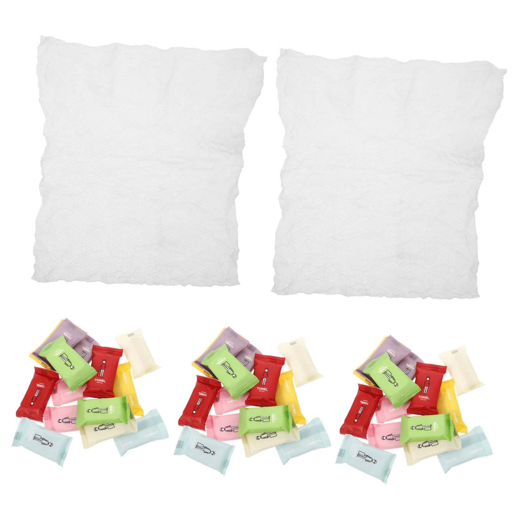 FRCOLOR 70pcs Portable Compressed Travel Towels Convenient Boxed Mini for Camping Hiking Outdoor Activities Reusable