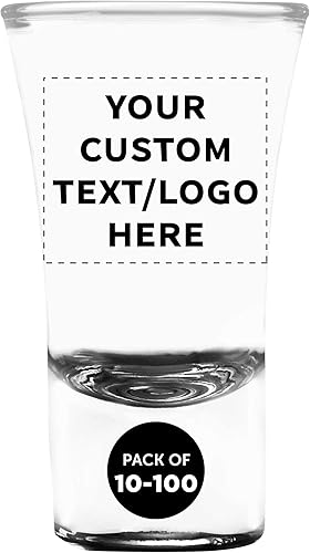 Lord Shooter - Vasos de chupito grabados personalizados de 1.75 onzas, paquete de 10/50/100, texto personalizado, logotipo, fiesta de cumpleaños