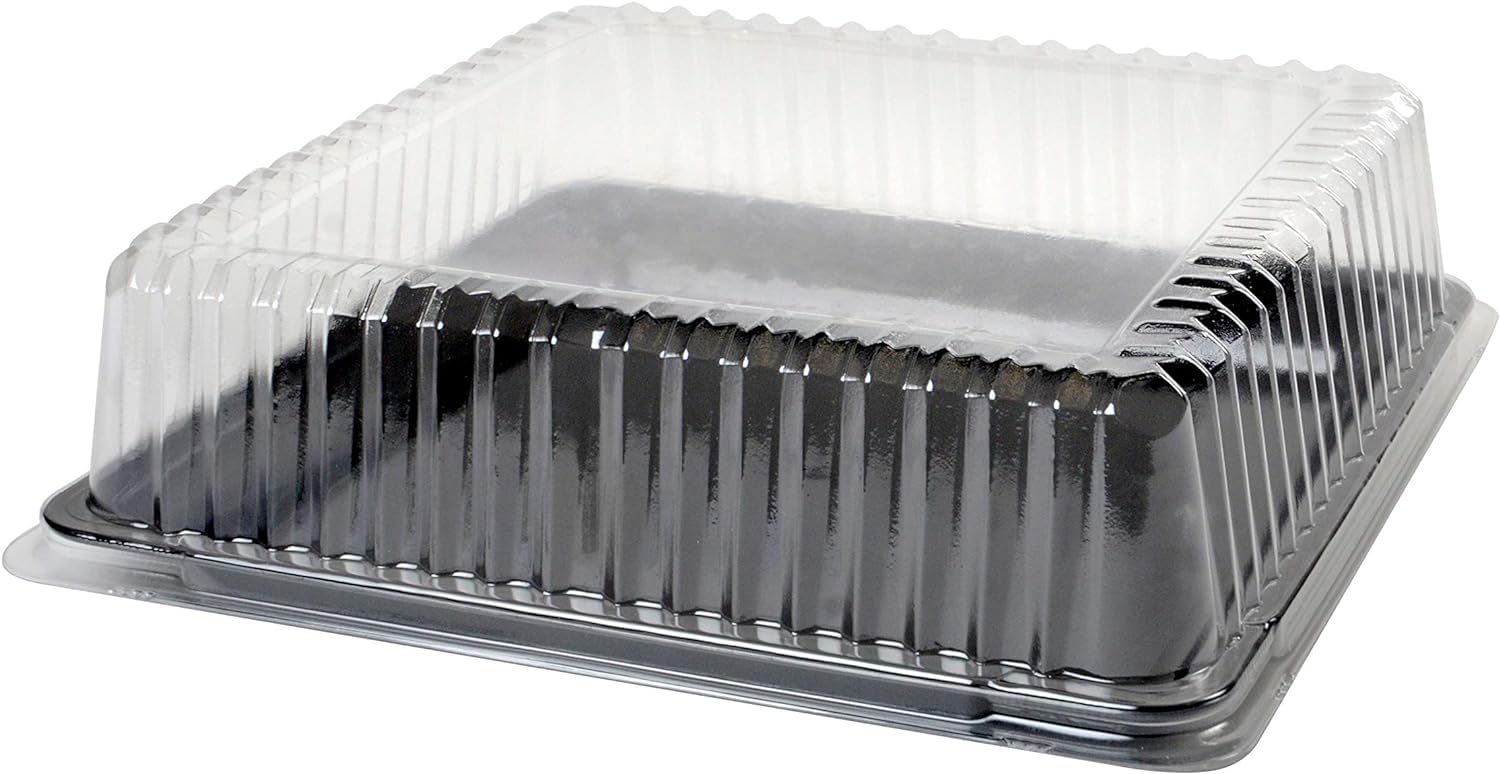 Platter Pleasers 18" X 18" Square Dome Lid by Fineline settings – 18 inches, Plastic, Clear, Pack of 40, Model DDSQ1818.L