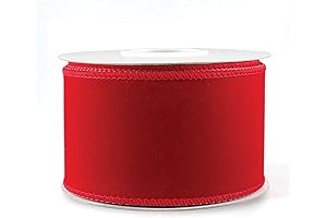 Red Velvet Ribbon Wired - Indoor & Outdoor Christmas Tree Decorations