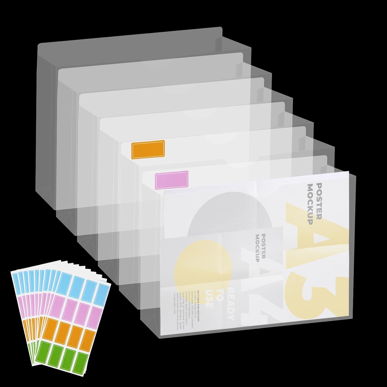 Clear Poly File Jacket with Label 2 Inch Letter Size