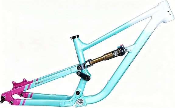 27.5er 29er Full Suspension Mountain Bike Boost Frame 15/16.5/18inch DH/AM/Enduro Aluminum Alloy Soft Tail Frame 160mm Travel 12148mm Thru-Axle with Rear Shock AbsorberBlue-White,29 * 18in