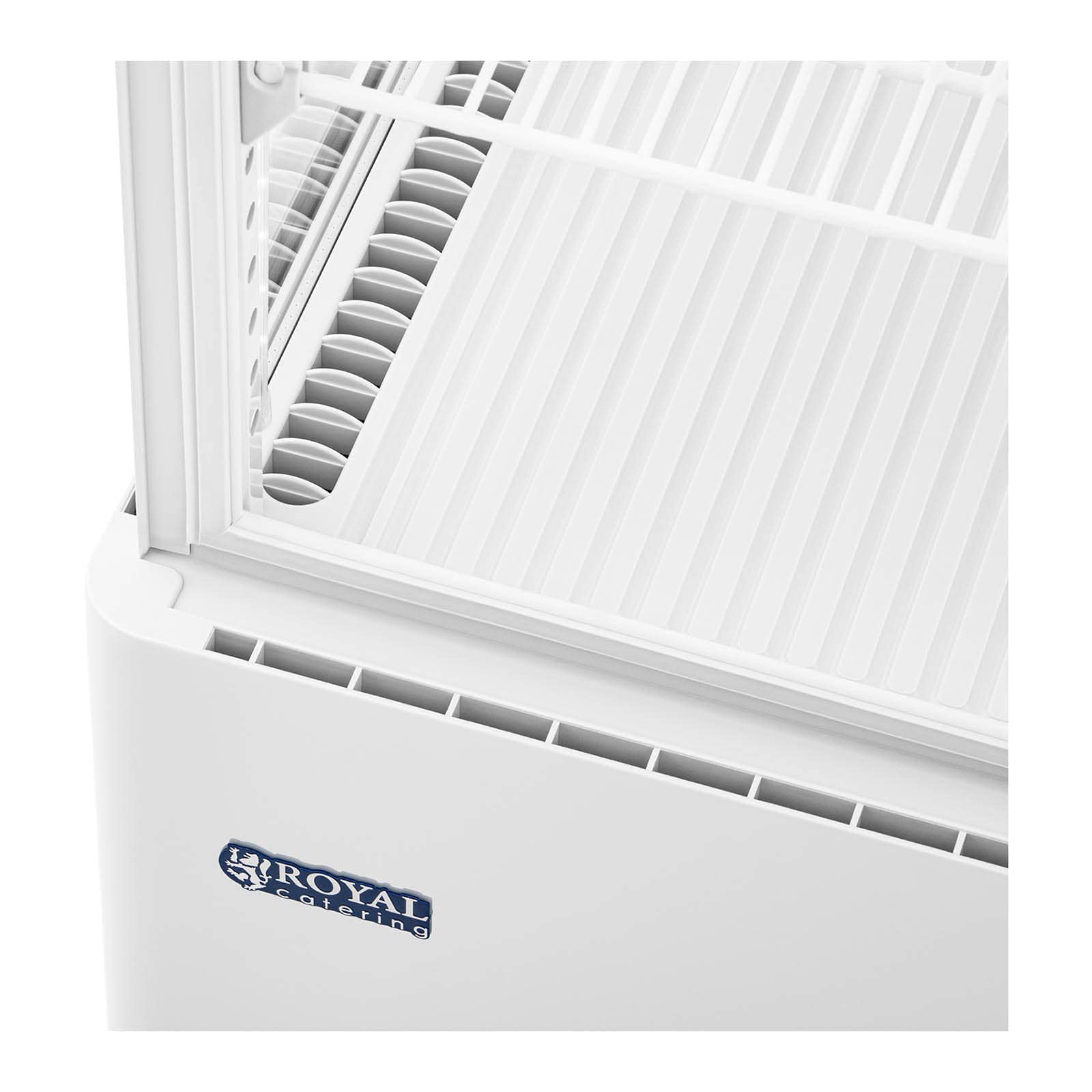 Royal Catering Vetrina Refrigerata da Banco RCCC-78-WT (78 L, 4 livelli, bianco, chiudibile a chiave)