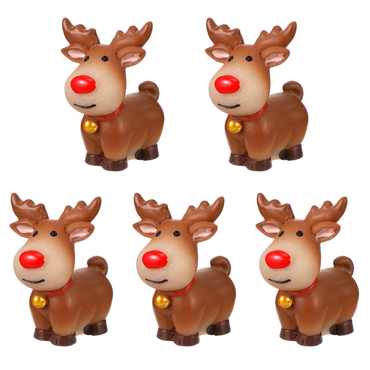 Operitacx 5 Pcs Christmas Elk Desktop Adornment Creative Elk Statue Micro-Landscape Desktop Decoration Resin Decorations for Bedroom Living Room Style 2