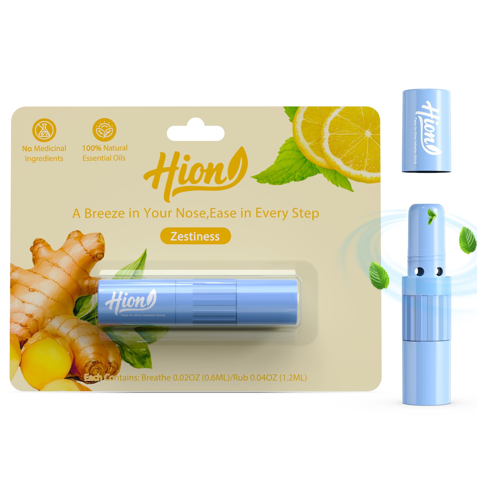 Hion Nausea Relief Inhaler Stick, Fast-Acting for Morning Sickness Relief