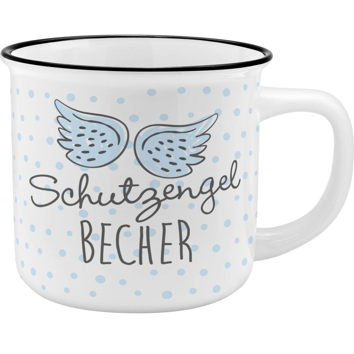 GRUSS & CO Mug Motif "Guardian Angel" | Bone China Porcelain, Enamel Look, 35 cl | Gift Communion, Angel | 45776