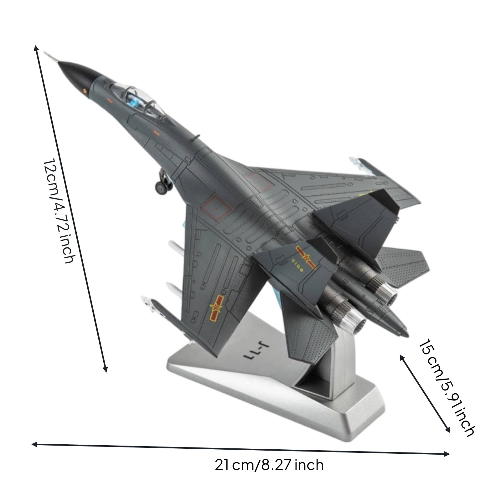 Modellino di Caccia J-11 Dettagliato Modellino di Caccia Militare Premium Modello per Libreria