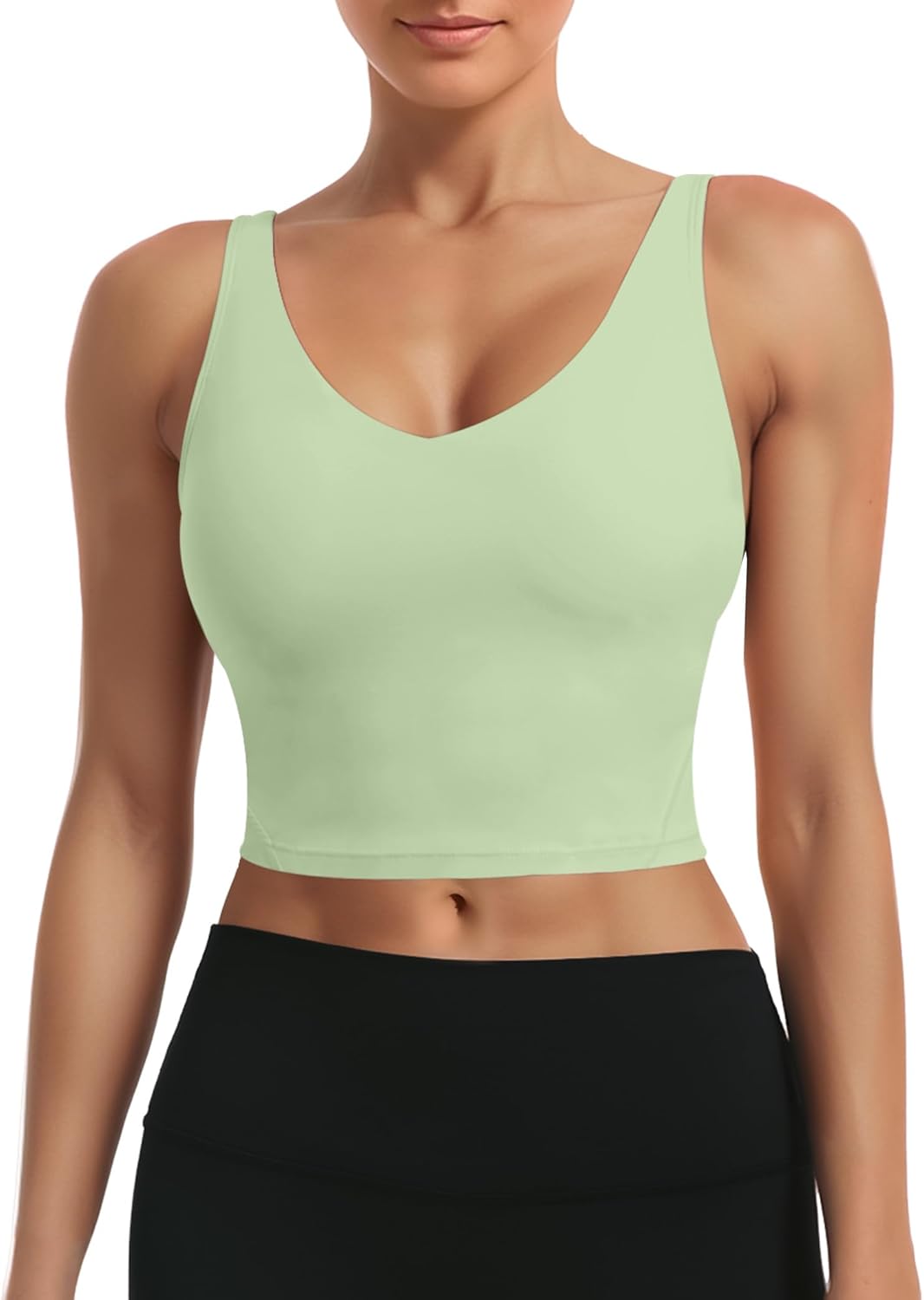 Buauty Sports Bras for Women Longline Wirefree Padded High Support, Workout Tank Crop Tops Built in Bra for Women - Image 5