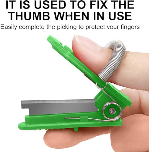 Miniatura 6 de 2 cuchillos para el pulgar y tijeras de podar, herramienta multiusos de acero inoxidable para recortar hojas, recolección de frutas, recortar