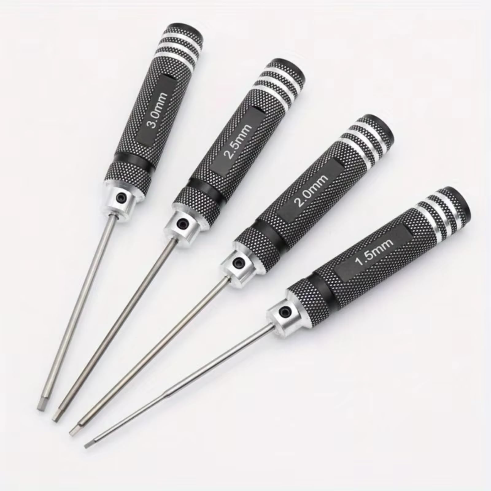 Piezas Coche Teledirigido Para 4 Piezas 1,5/2/2,5/3,0 Mm Juego Herramientas Reparación Con Destornilladores Hexagonales Negros Y Llaves Allen Coches RC Vehículos Todoterreno Orugas Mejoras