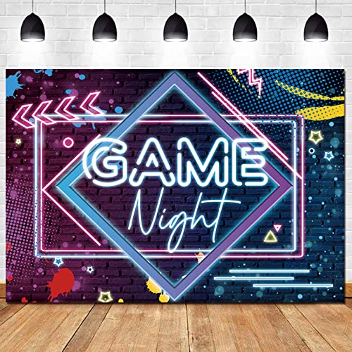 Fondo Fotográfico Azul 9x6 ft Tema Game Night miniatura 1