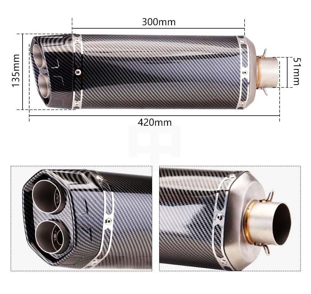 Silenciador moto Tubo de Para Escape Universal 51mm Para Moto Para F800GS S1000RR, Silenciador Modificado con DB Killer