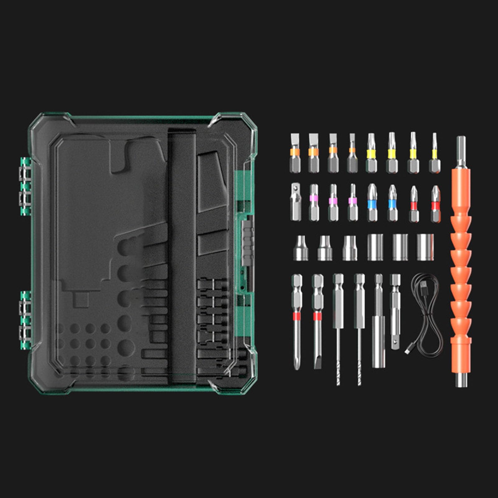 Juego de destornilladores recargables USB con agarre ergonómico