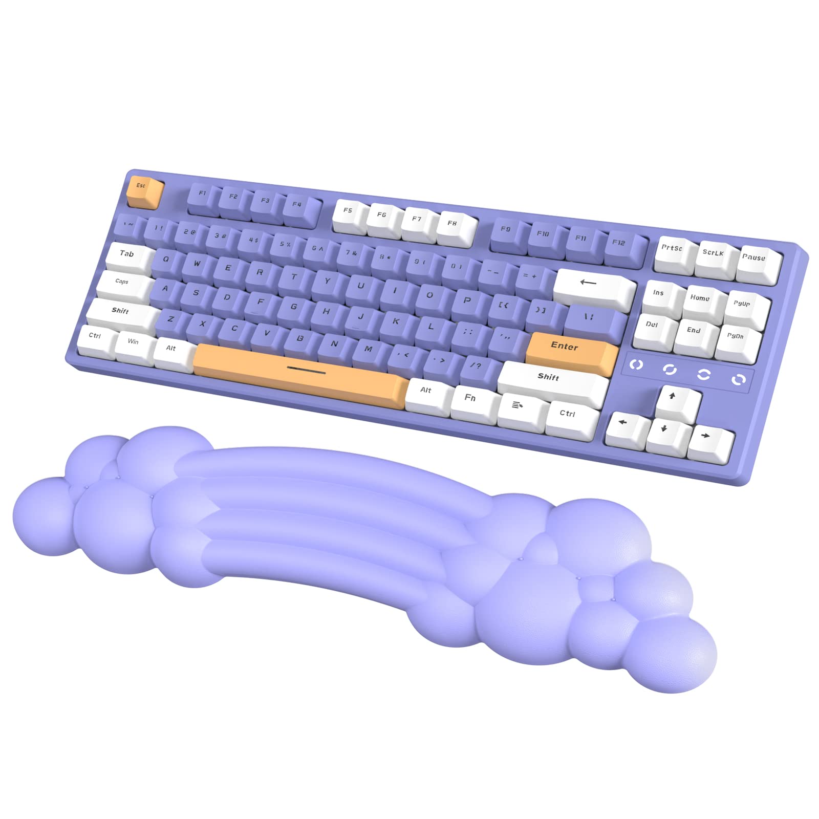 Cloud Wrist Pad, Purple Cloud Palm Rest with PU Leather Memory Foam Cute Keyboard Rest for PC Gaming/Hand Cushion/Computer/Office