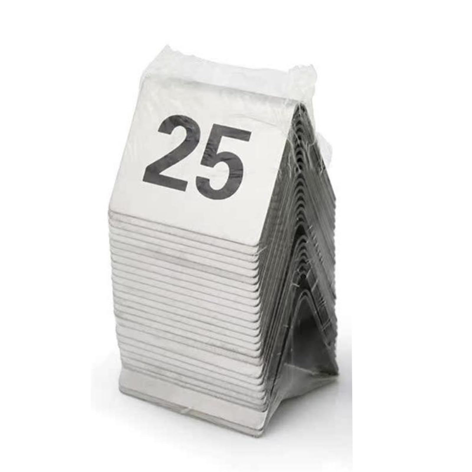 Vnook Tischnummern, Edelstahl-Zeltstil, stapelbares digitales Nummernschild | Idéal pour les restaurants, les mariages, les anniversaires et les réceptions.(25)