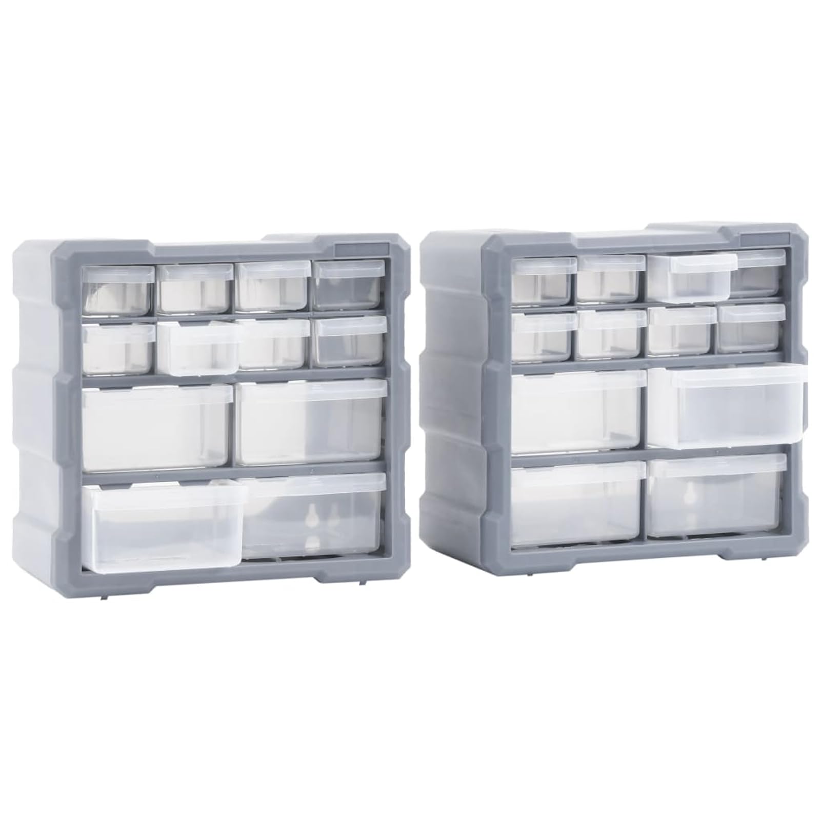 Rantry Multi-Schubladen-Organizer 2 STK. 12 Schubladen 26,5x16x26 cm Aufbewahrungsbox mit Mehreren Schubladen Model147582