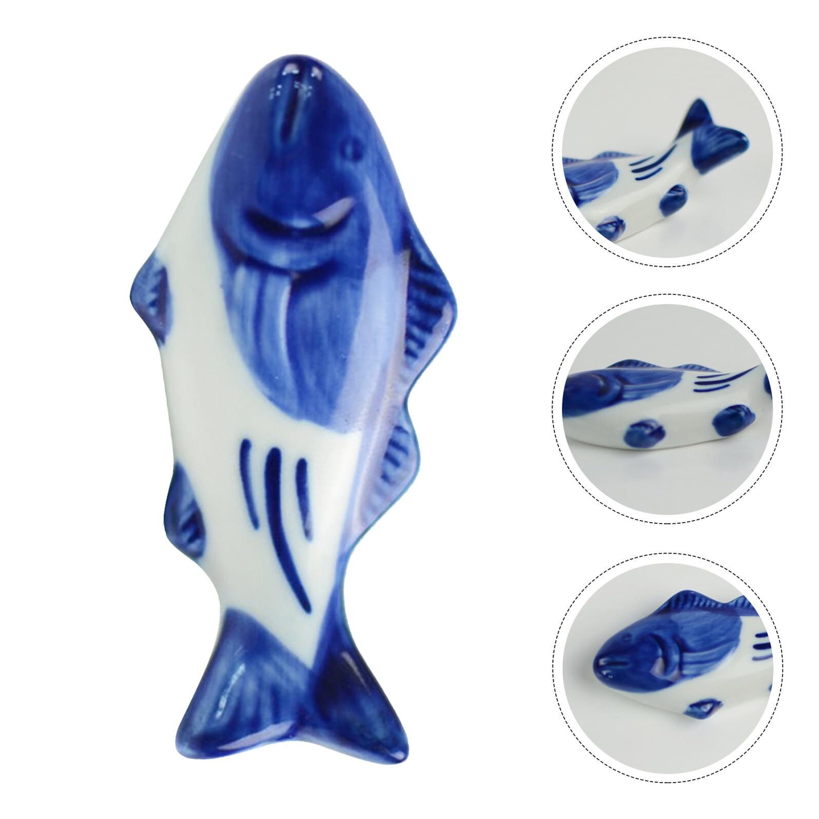 VICASKY Supporto per Bacchette in Ceramica a Forma di Pesce 8 Pezzi, Poggia Bacchette Creativo e Funzionale Superficie Liscia, per Cene e Compleanni
