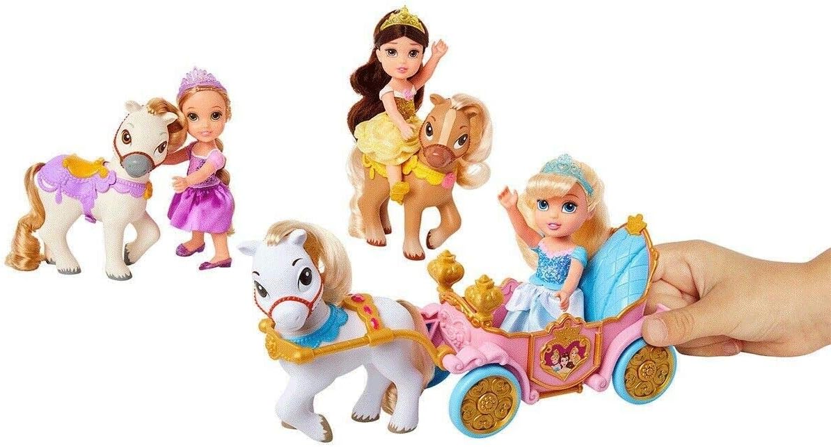 Disney Petite Doll and Jakks Petite Doll Pony and Royal Carriage Gift Set